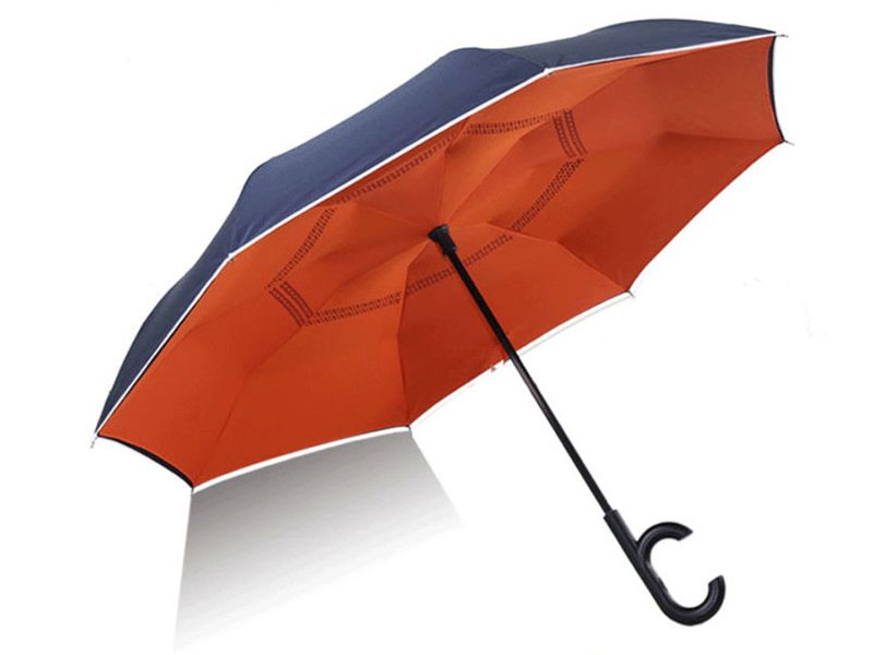 Double Fabric Windproof Upside Down Inverted Reverse Umbrella